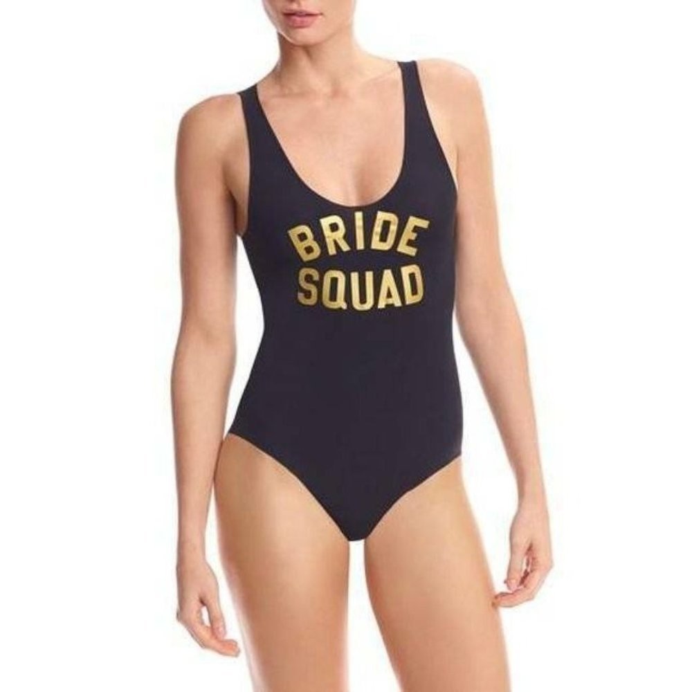 Commando Wedding Bridesmaid Bride Squad Bodysuit Black Medium